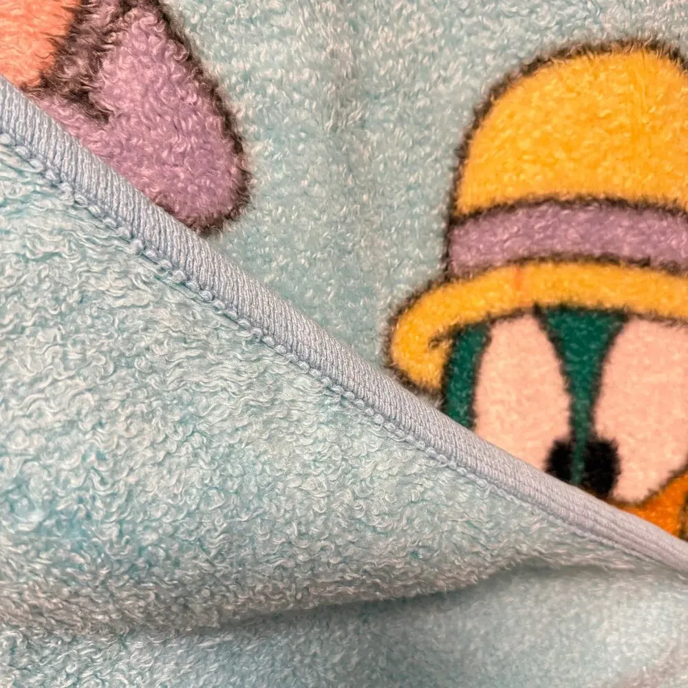 Vtg 90s Y2K Tiny Toons Rap it Up! plush blanket - blue Looney Tunes 53 x 45